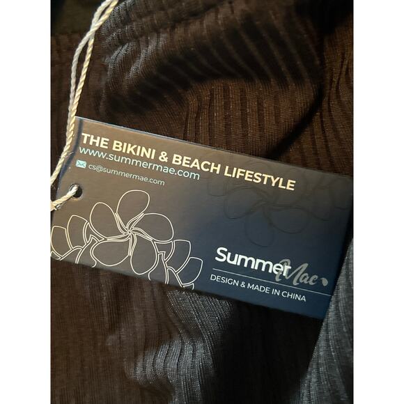 NWT Summer Mae Women's Black One Piece Swimsuit Swimwear Size Small - Picture 3 of 5